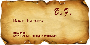 Baur Ferenc névjegykártya