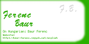 ferenc baur business card